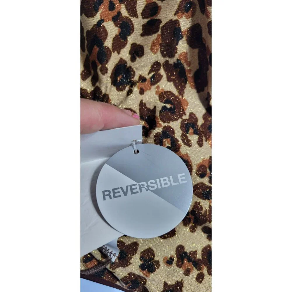 Becca by Rebecca Virtue Triangle Top Bikini Set Reversible Leopard Size Medium - Picture 11 of 12